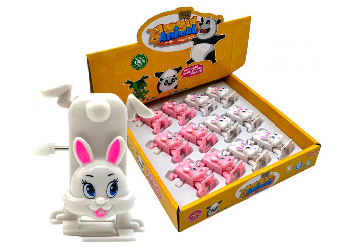 Заводная игрушка Зайчик - акробат, 12 шт