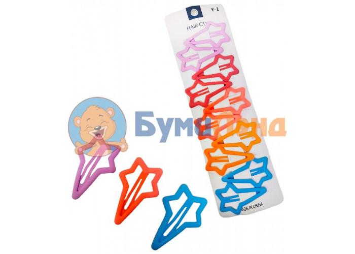Набор из 10 заколок Клик-Клак Звезда, color, 12 шт
